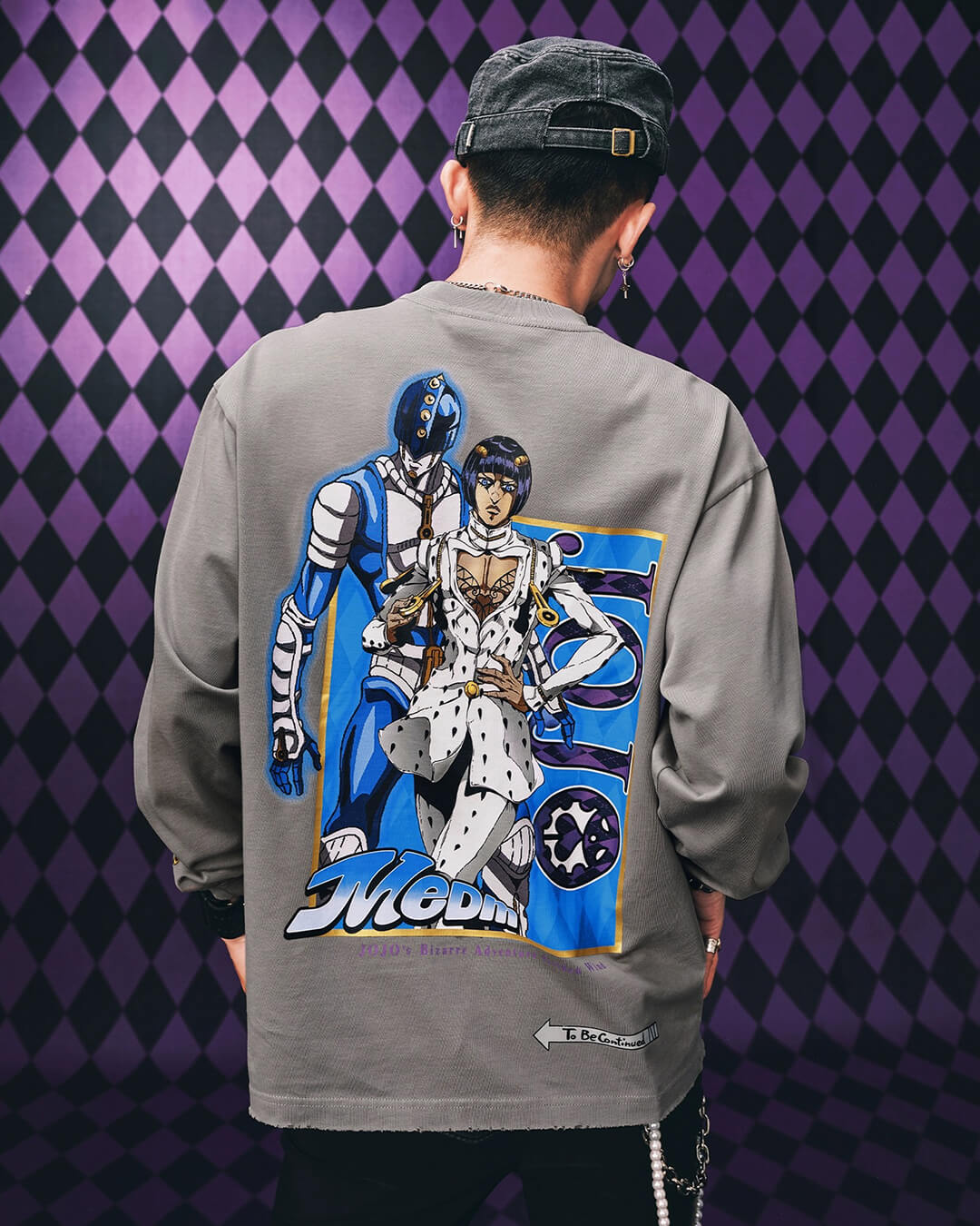 JOJO  Washed Distressed Character Print Long Sleeve Tee-Coordom