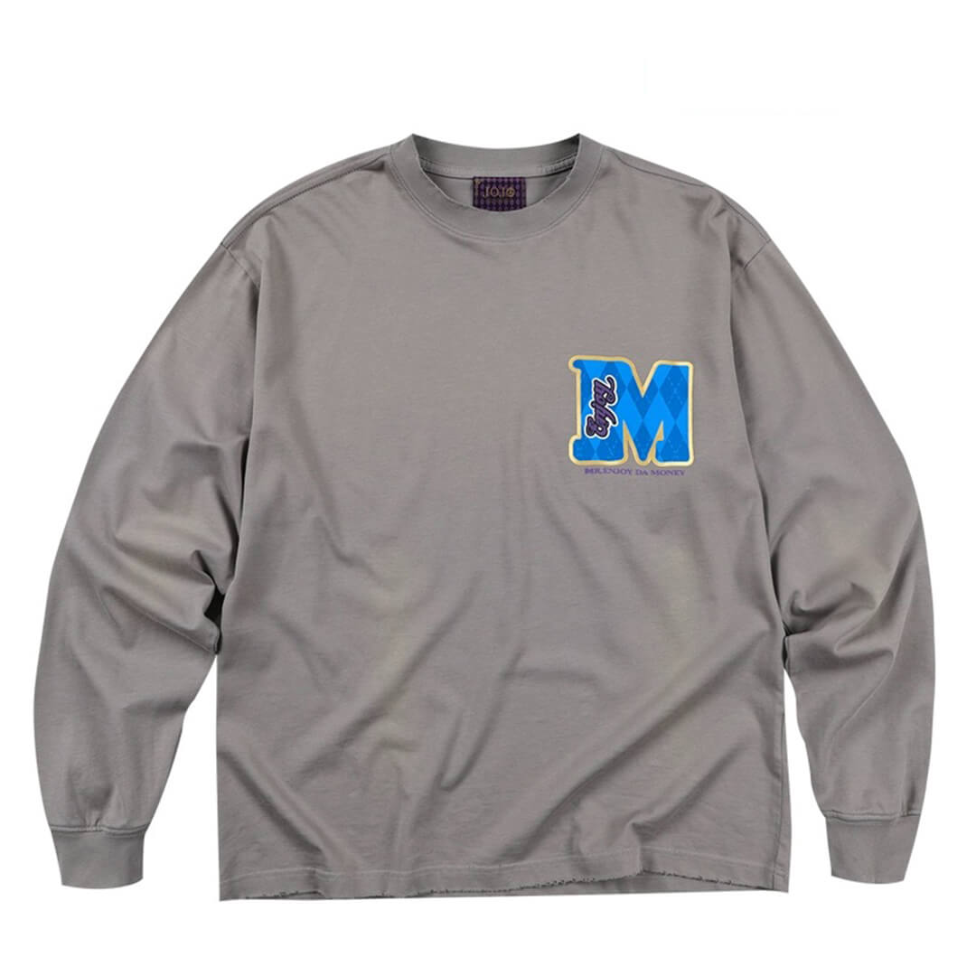 JOJO  Washed Distressed Character Print Long Sleeve Tee-Coordom