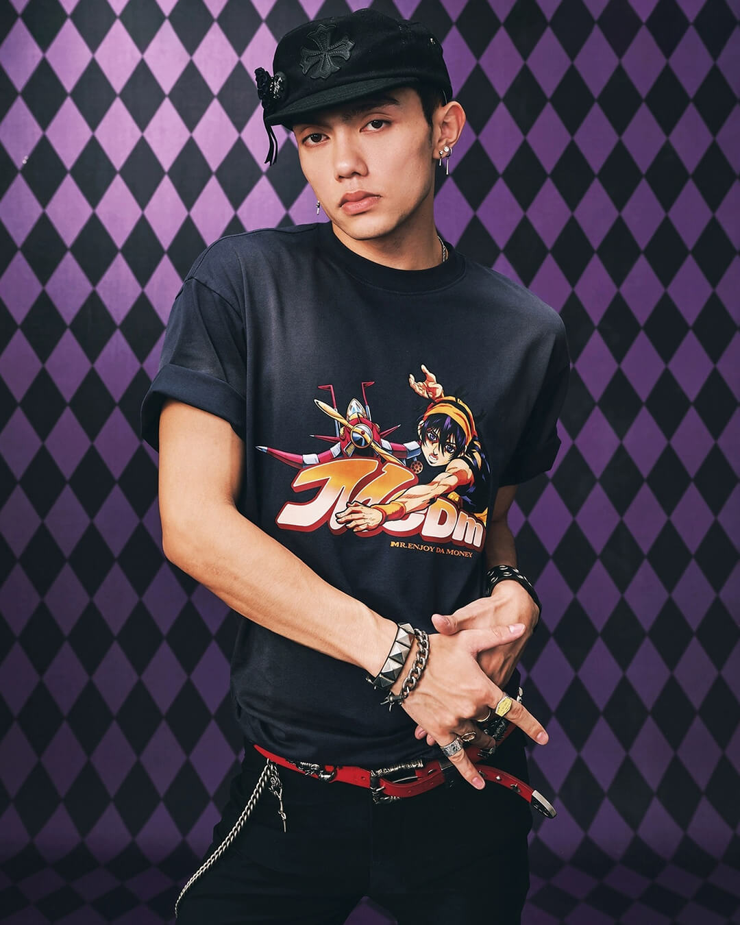 JOJO  Washed Distressed Character Print Tee-Coordom