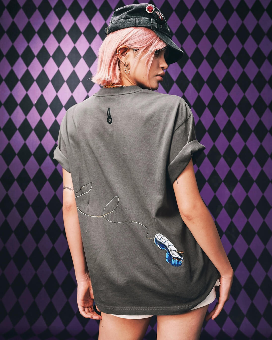 JOJO  Washed Distressed Character Print Tee-Coordom