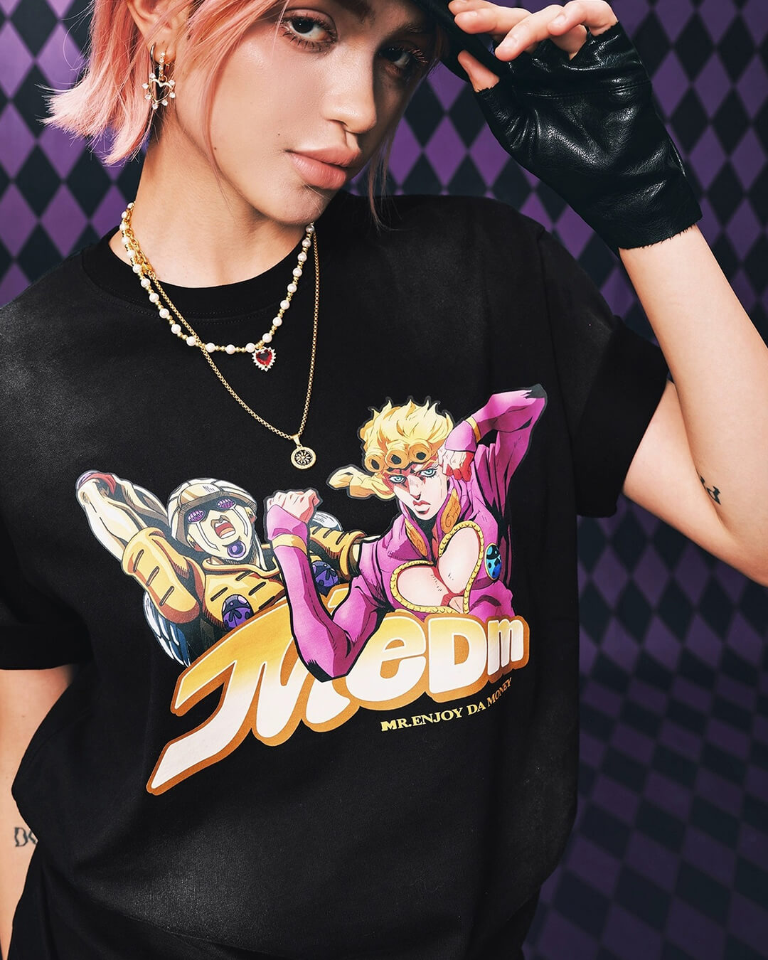 JOJO  Washed Distressed Character Print Tee-Coordom