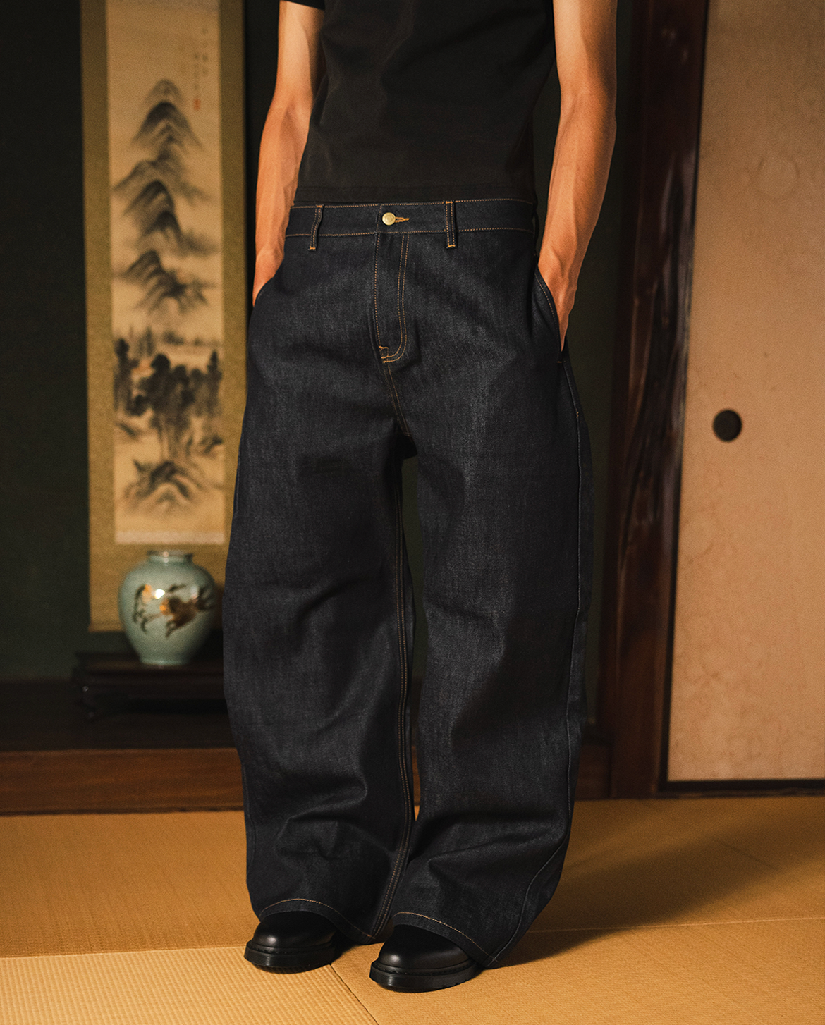 MENES Janome Raw Baggy Jeans - Indigo-Coordom
