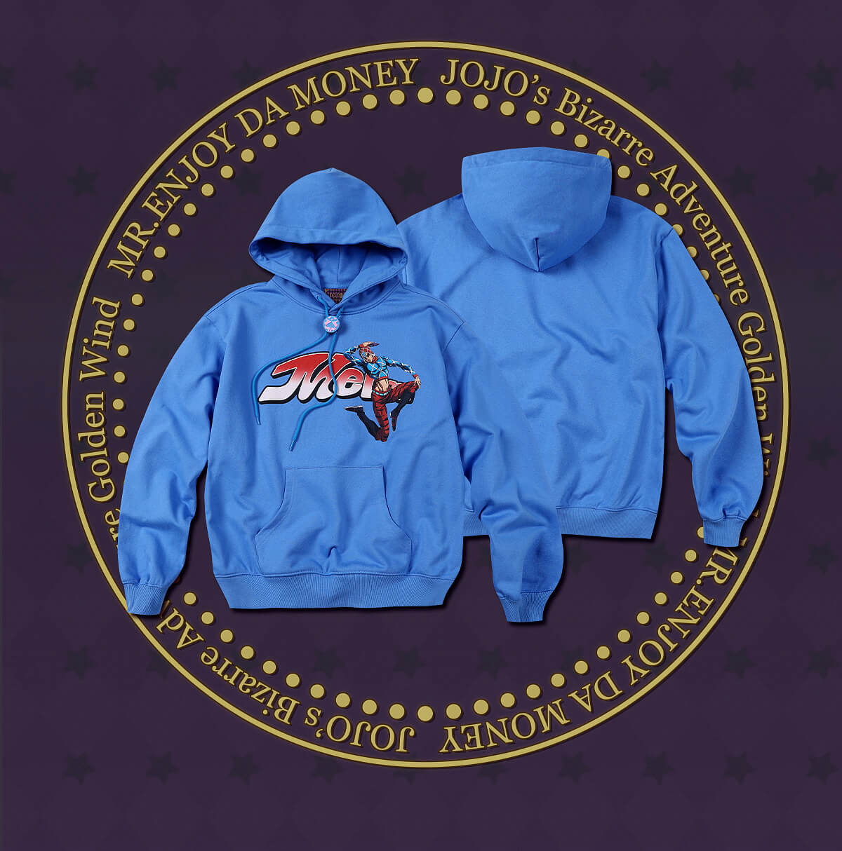 JOJO  Accent Drawstring Print Hoodie-Coordom