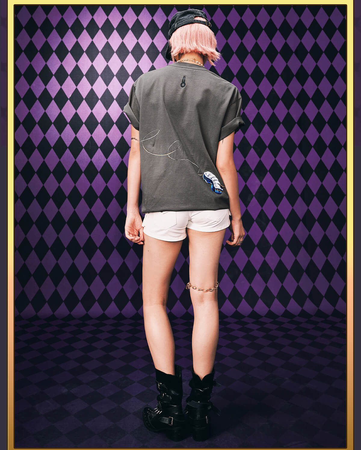 JOJO  Washed Distressed Character Print Tee-Coordom