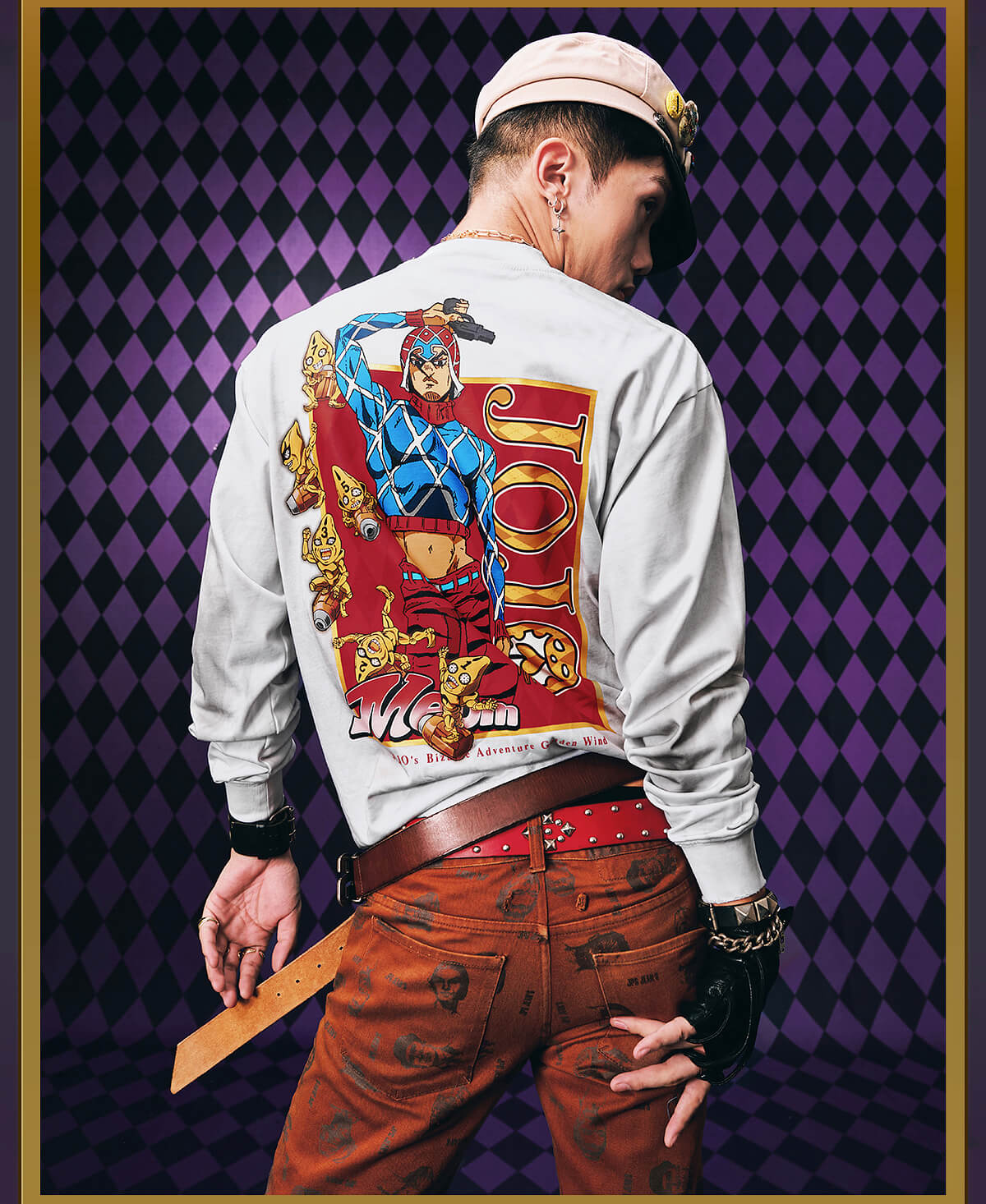 JOJO  Washed Distressed Character Print Long Sleeve Tee-Coordom
