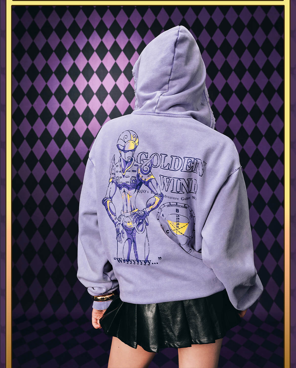 JOJO  Washed Graphic Print Zip Up Hoodie-Coordom