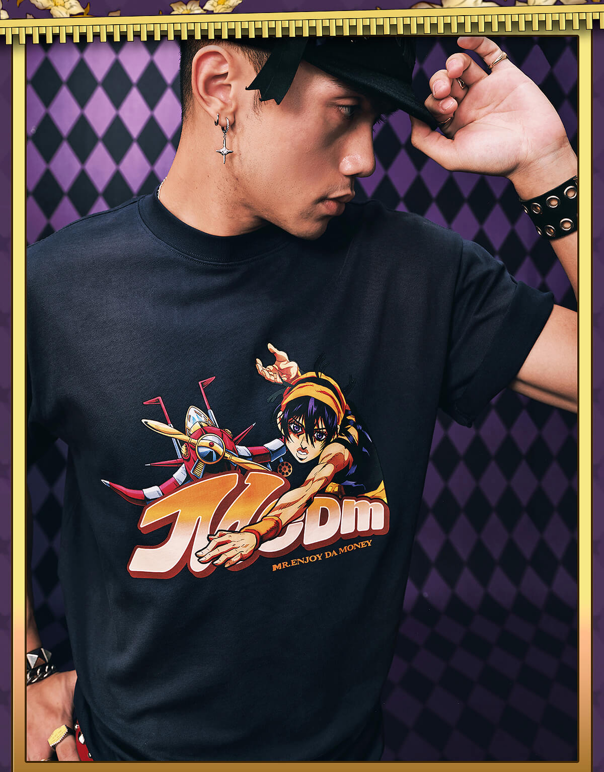 JOJO  Washed Distressed Character Print Tee-Coordom