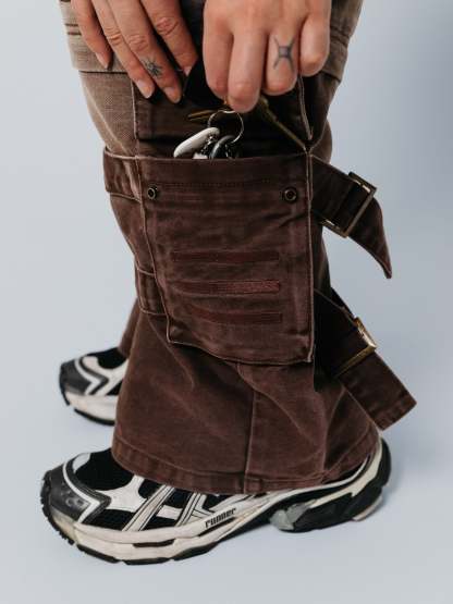 "ACADEMY" Cargo Pants Brown-Coordom