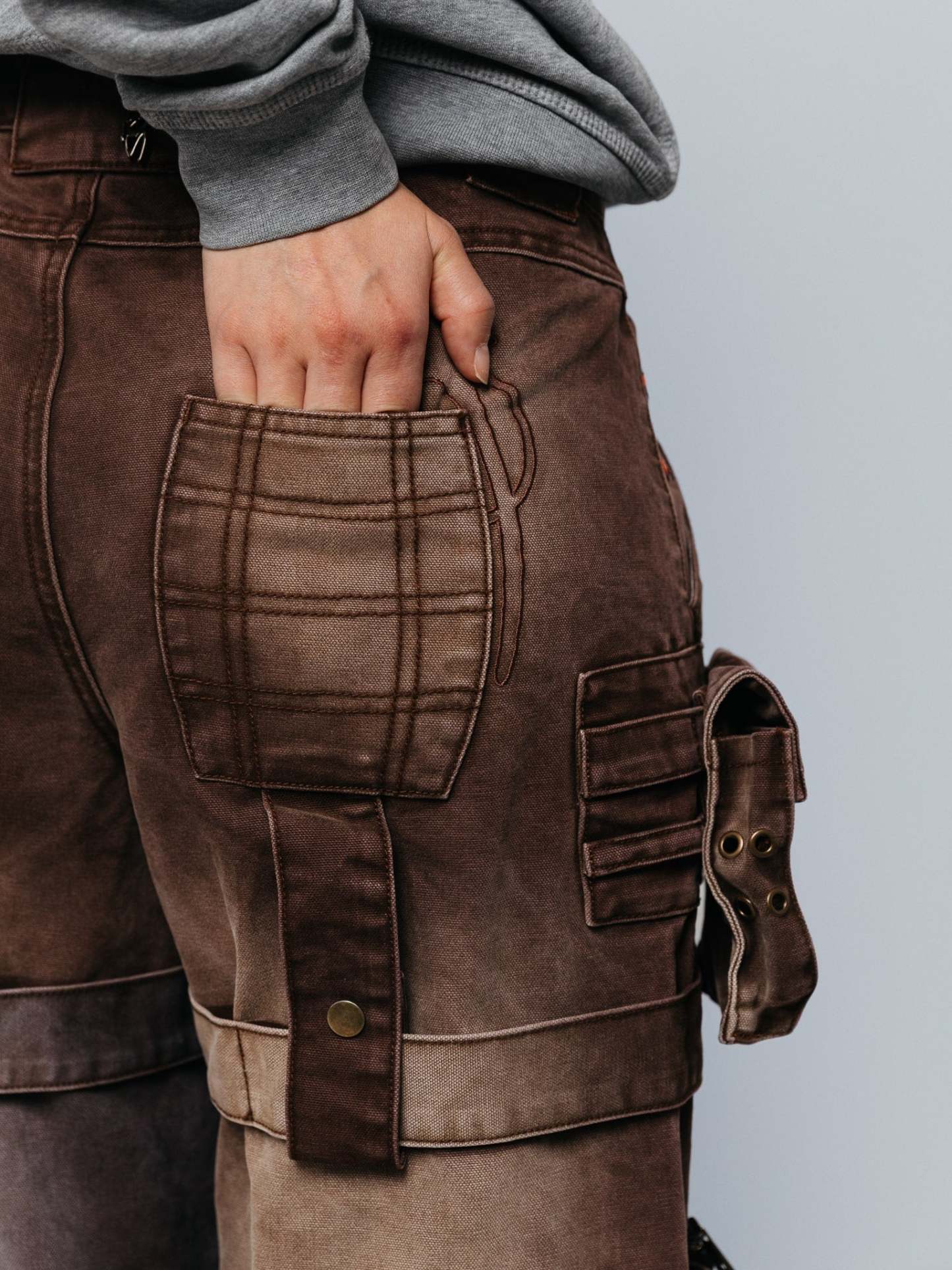 "ACADEMY" Cargo Pants Brown-Coordom