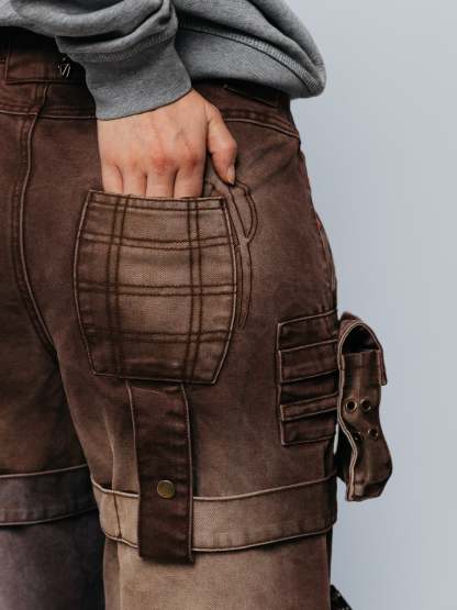 "ACADEMY" Cargo Pants Brown-Coordom
