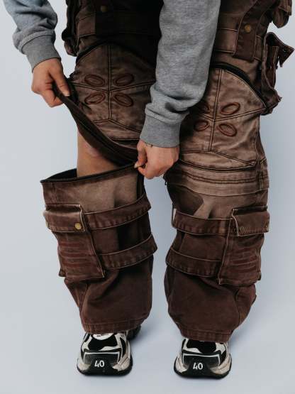 "ACADEMY" Cargo Pants Brown-Coordom