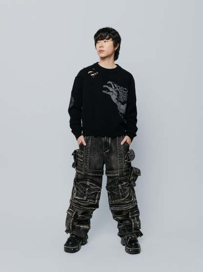 "ACADEMY" Cargo Pants Black-Coordom