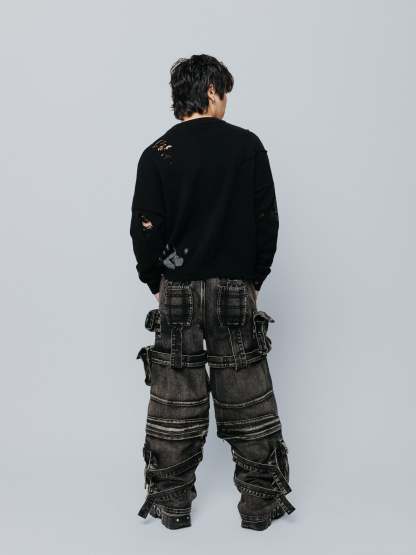 "ACADEMY" Cargo Pants Black-Coordom