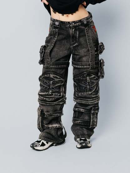 "ACADEMY" Cargo Pants Black-Coordom