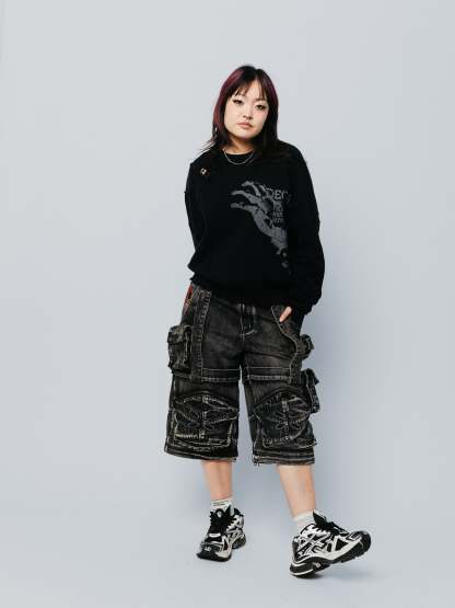 "ACADEMY" Cargo Pants Black-Coordom