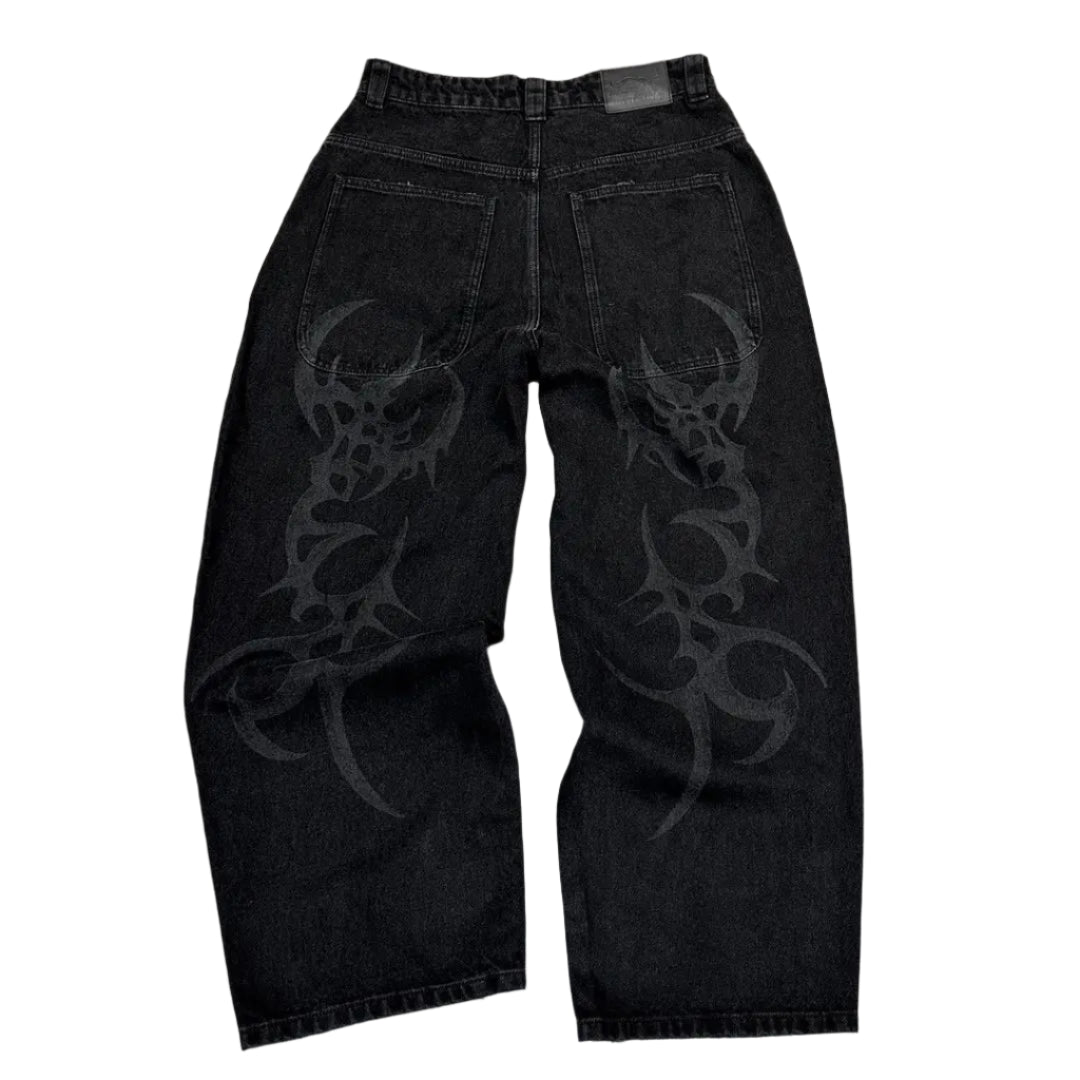 BLACK PATTERN JEANS-Coordom
