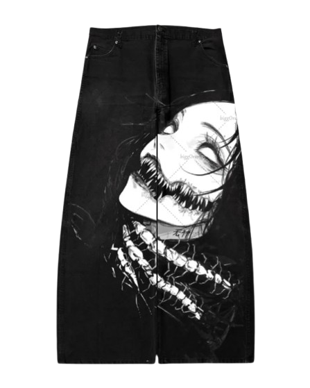 "BODY HORROR" - Japanese Streetwear Anime Jeans | 5 Options-Coordom