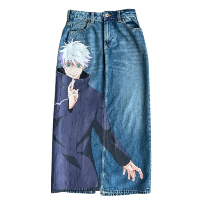 "SIX EYES" - Blindfolded Sorcerer - JJK Anime Jeans-Coordom