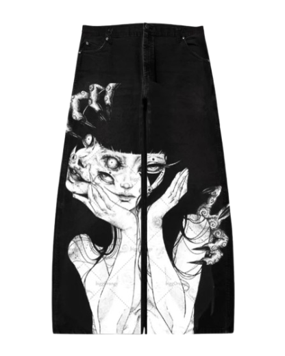 "BODY HORROR" - Japanese Streetwear Anime Jeans | 5 Options-Coordom