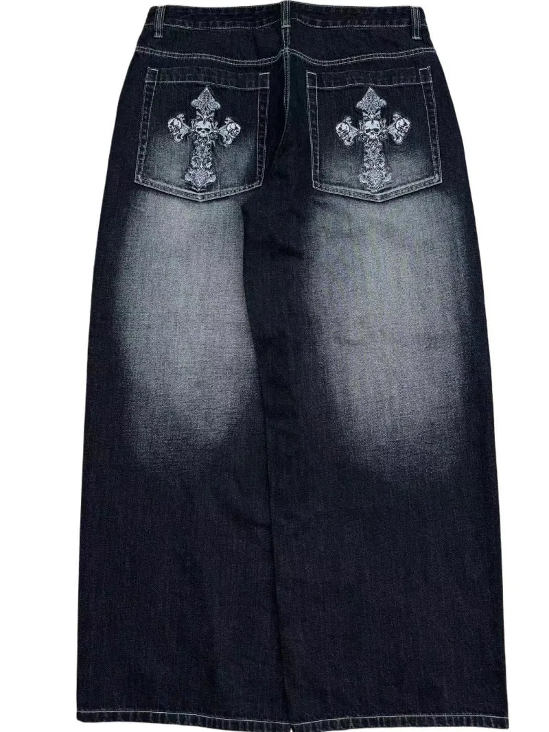 WASHED CRUCIFIX JEANS-Coordom