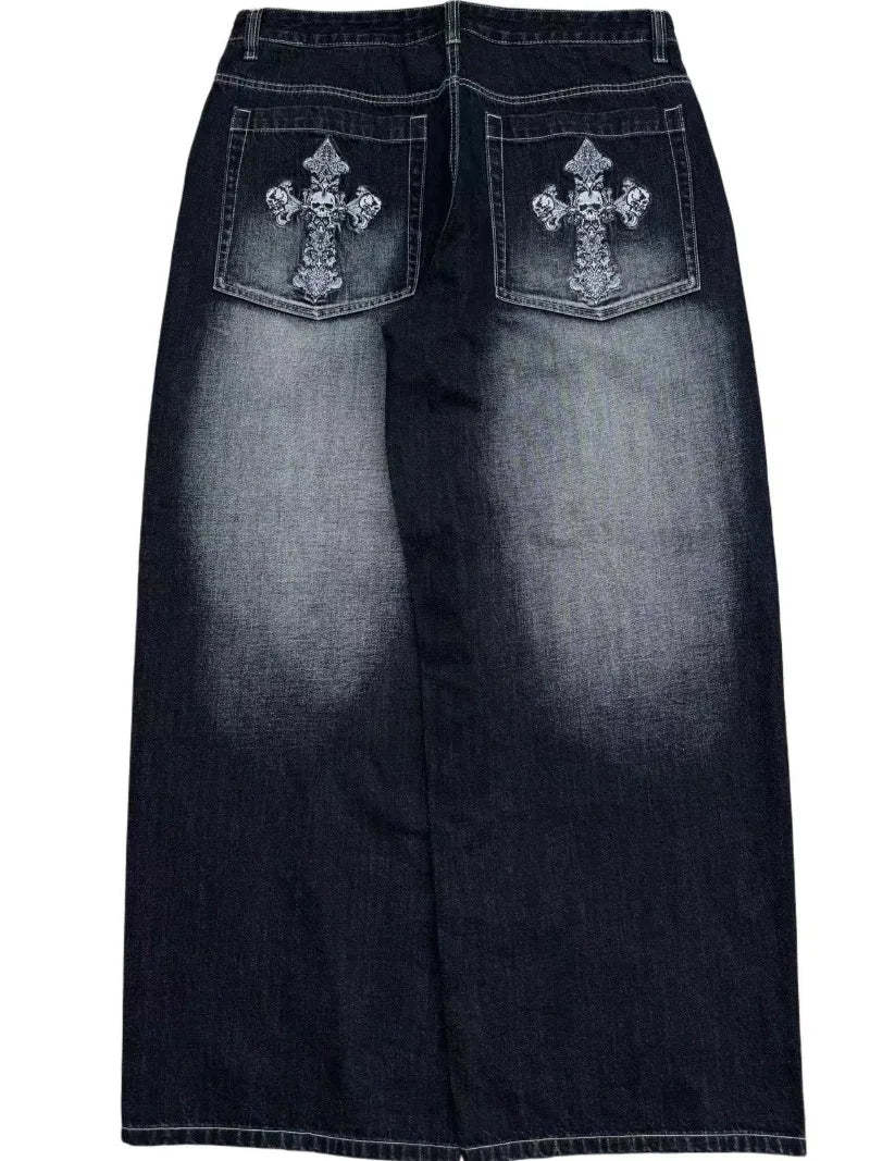 WASHED CRUCIFIX JEANS-Coordom
