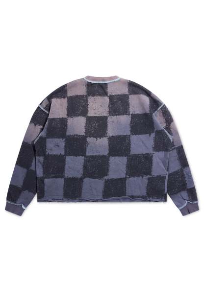 SL&D Crewneck Sweatshirt - Checkered Grey|Streetwear Oversized Vintage Casual Wear-Coordom