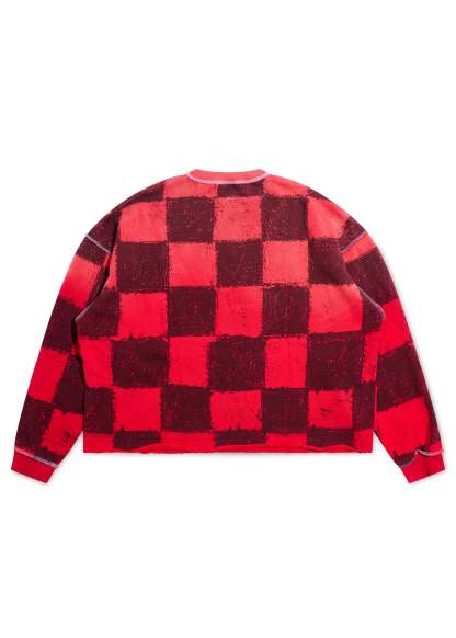 SL&D Crewneck Sweatshirt - Checkered Red|Streetwear Oversized Vintage Casual Wear-Coordom