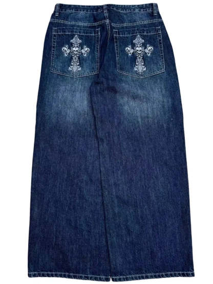 BLUE WASHED CRUCIFIX JEANS-Coordom