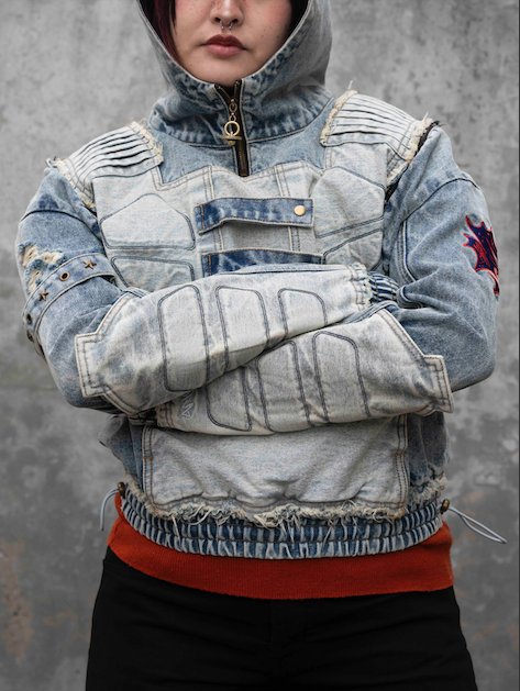 "DRAGON" Denim Hoodie-Coordom