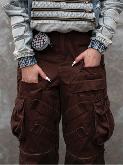 "DRAGON" Cargo Pants Brown-Coordom