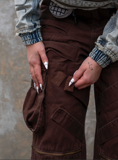 "DRAGON" Cargo Pants Brown-Coordom