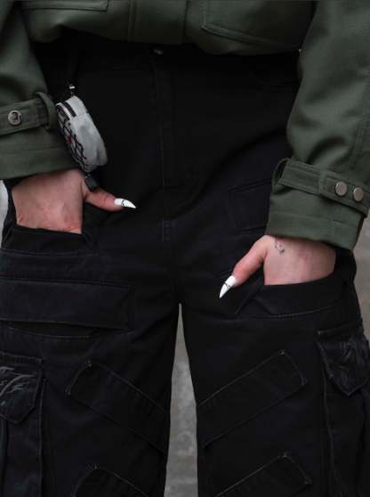 "DRAGON" Cargo Pants Black-Coordom