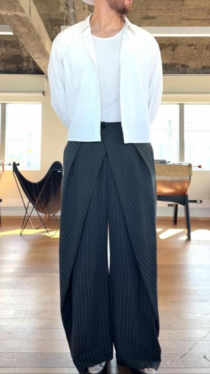 BARREL-SHAPED PLEATED PANTS-Coordom