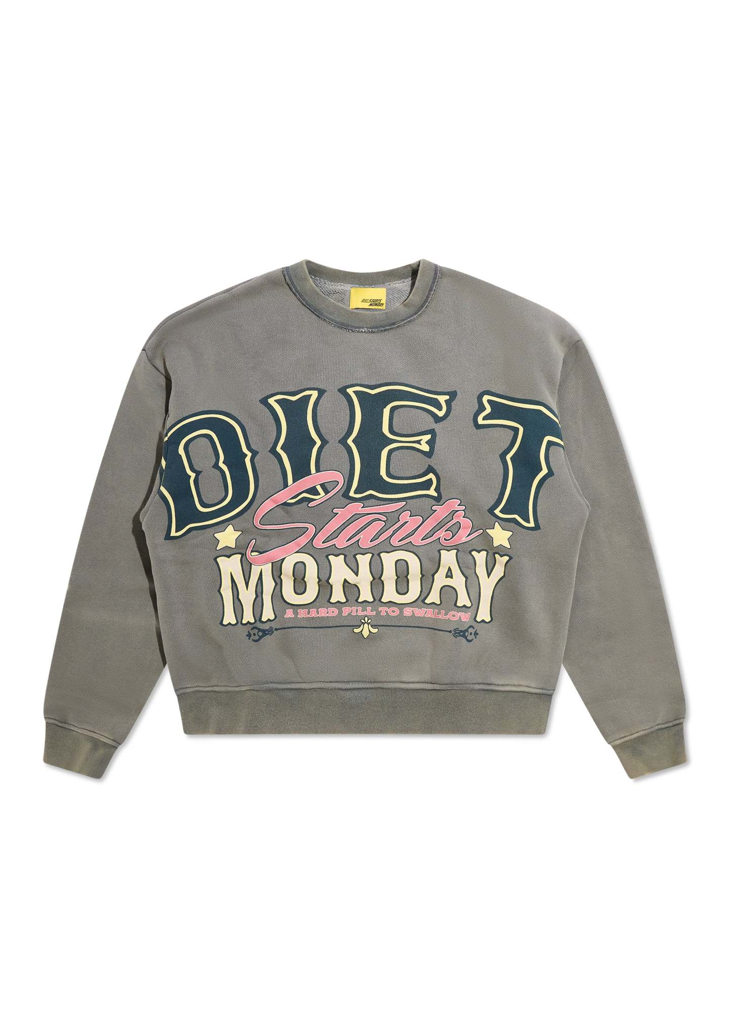 Jumbo Crewneck Sweatshirt - Stonewashed Olive|Streetwear Oversized Vintage Casual Wear-Coordom
