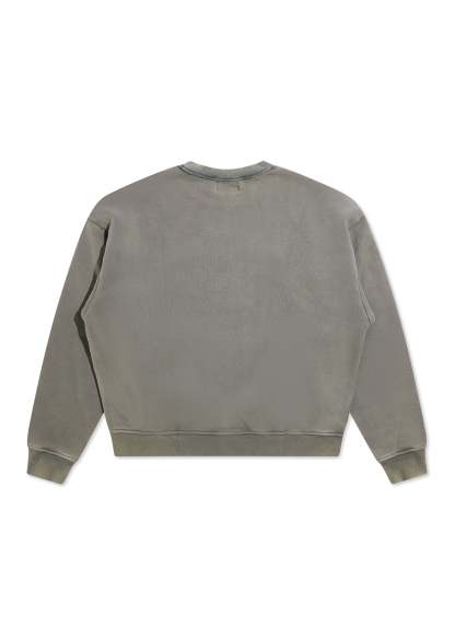 Jumbo Crewneck Sweatshirt - Stonewashed Olive|Streetwear Oversized Vintage Casual Wear-Coordom