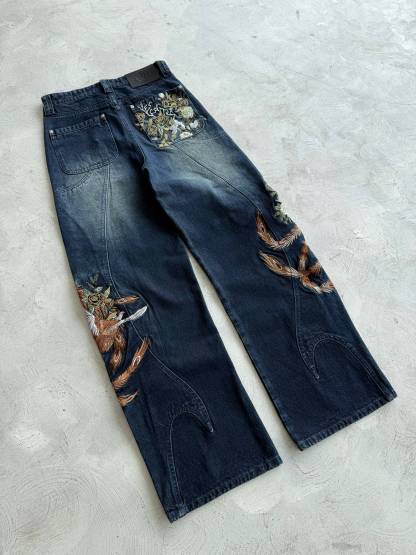Embroidered Denim Jeans-Coordom