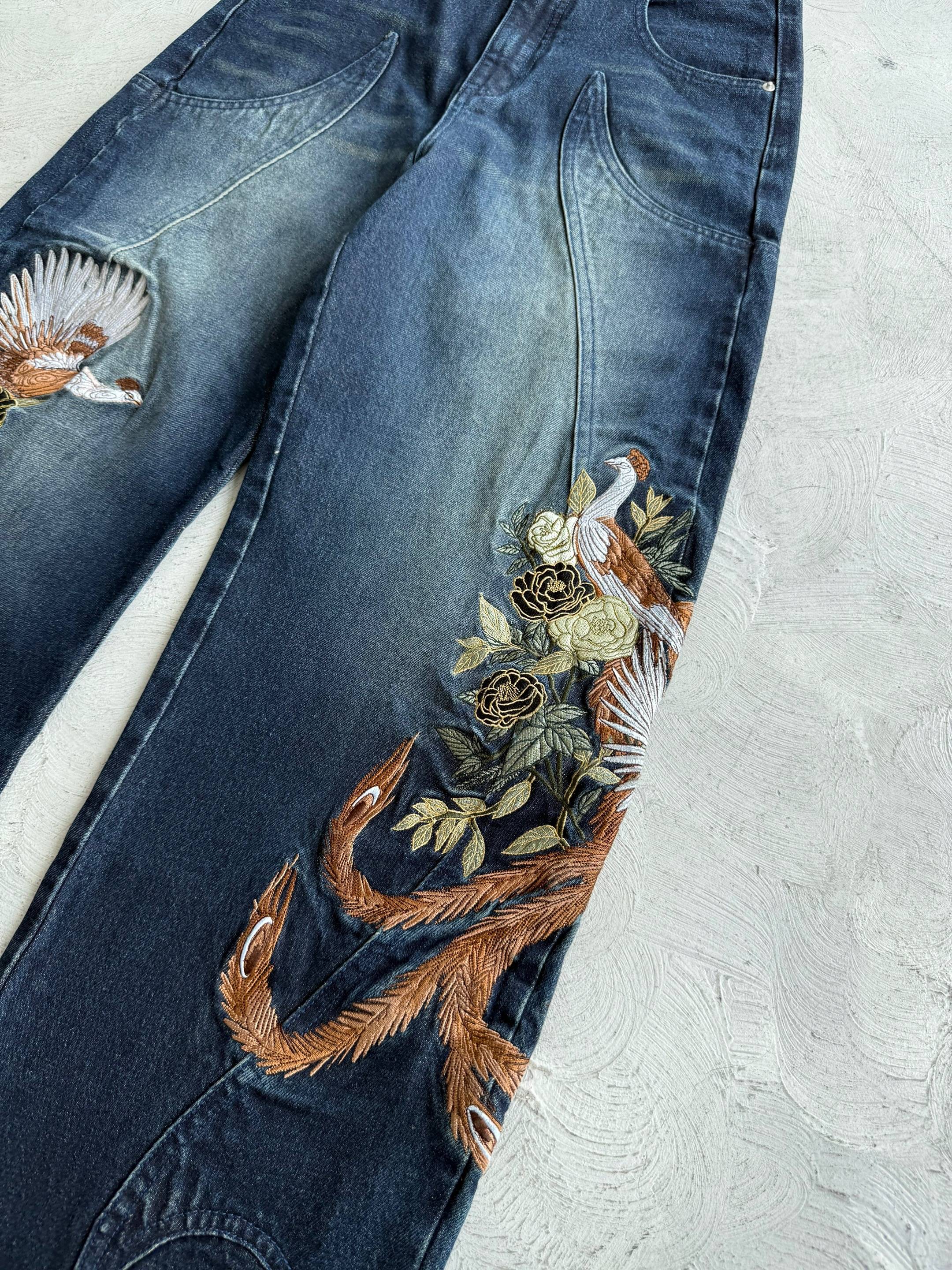 Embroidered Denim Jeans-Coordom