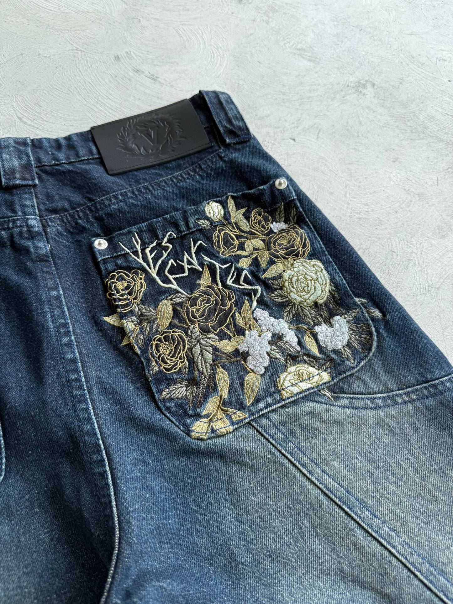 Embroidered Denim Jeans-Coordom