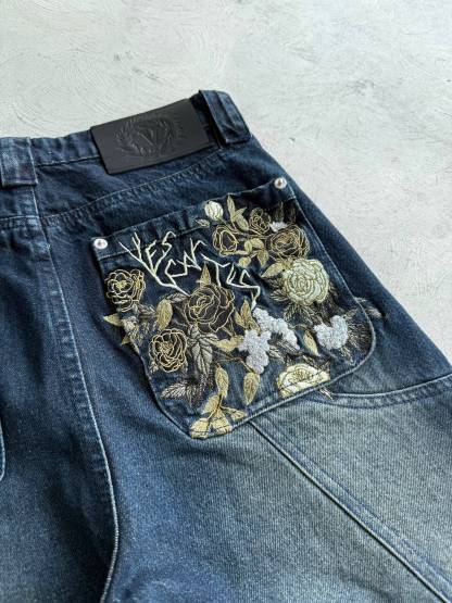 Embroidered Denim Jeans-Coordom