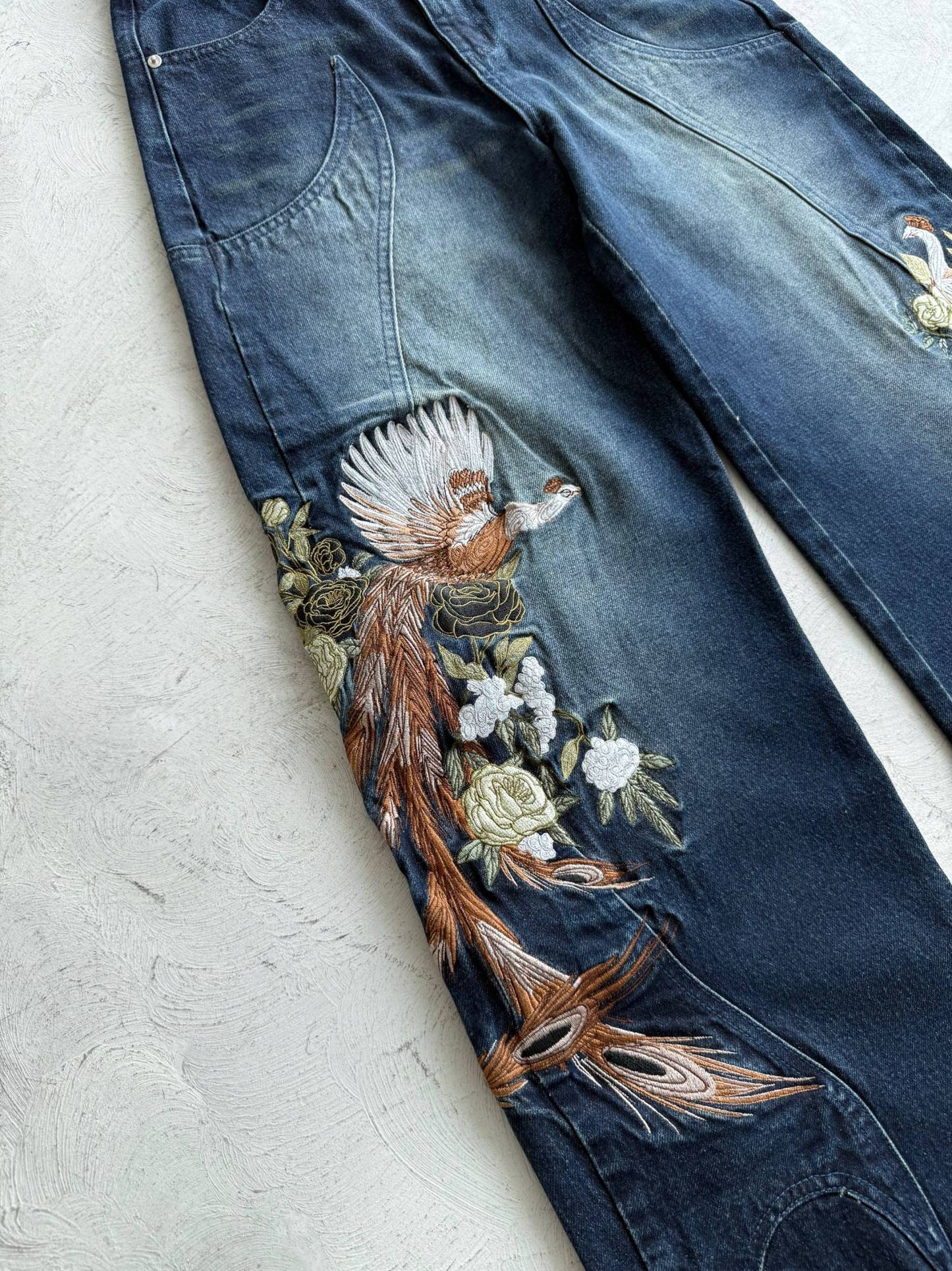 Embroidered Denim Jeans-Coordom