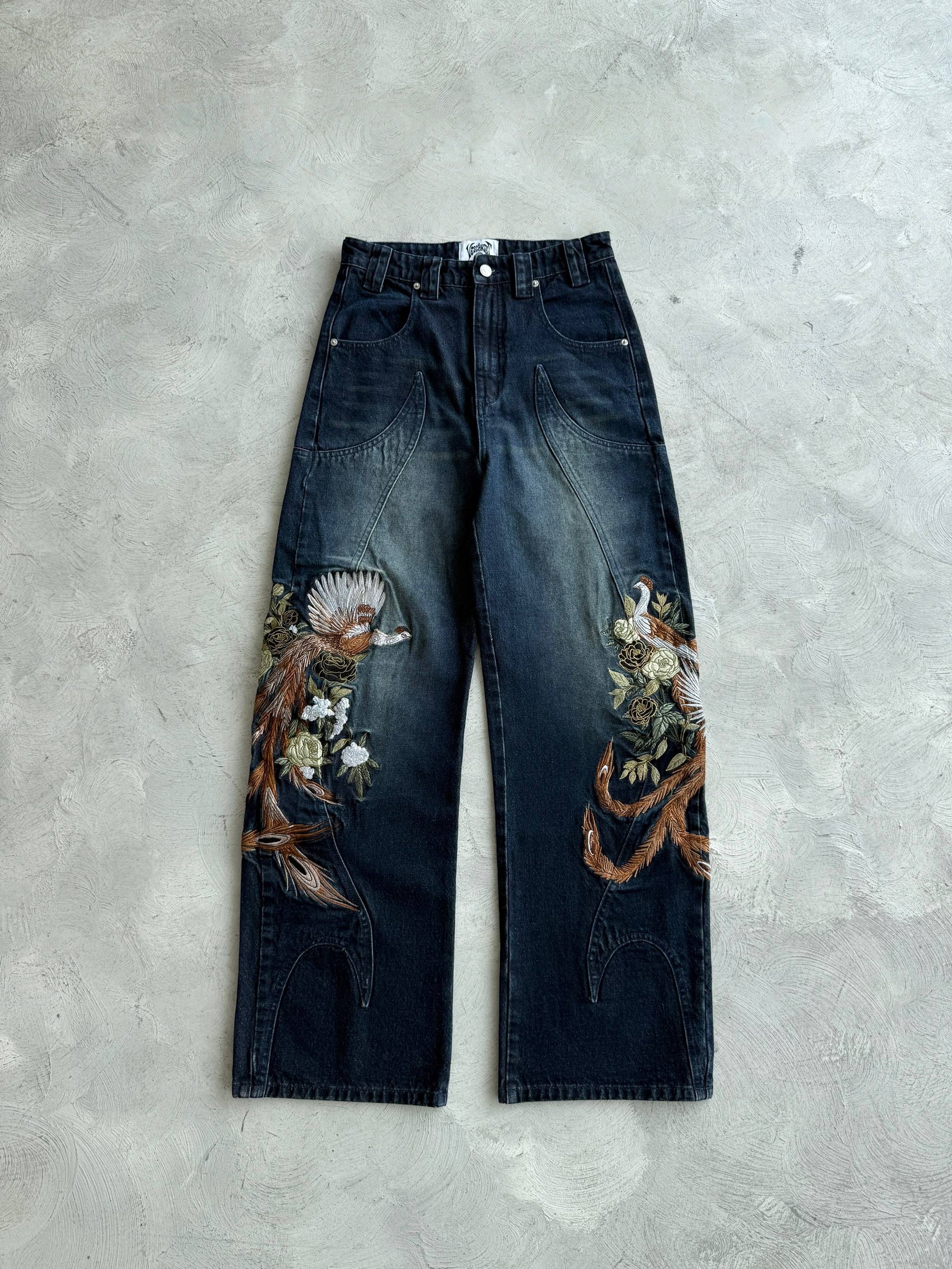 Embroidered Denim Jeans-Coordom