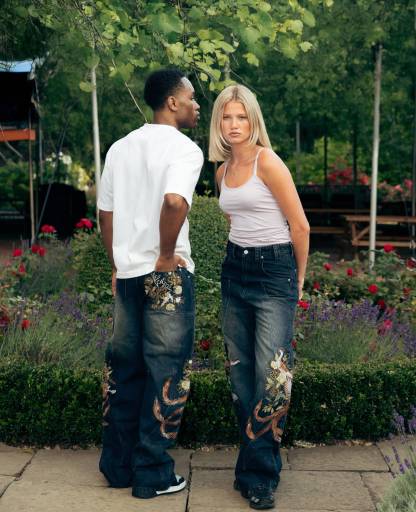 Embroidered Denim Jeans-Coordom