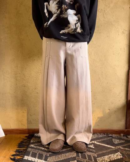 PLEATED RIVET PANTS-Coordom
