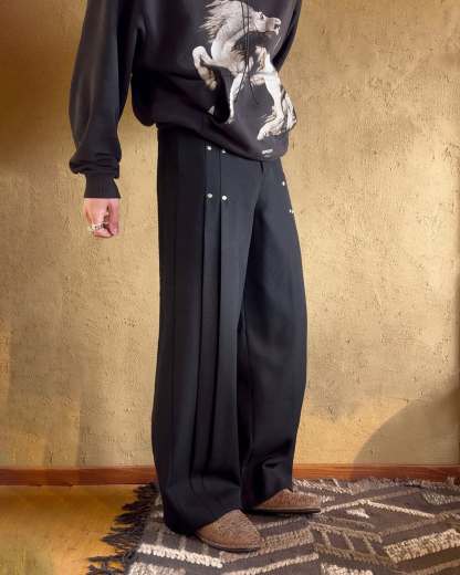 PLEATED RIVET PANTS-Coordom