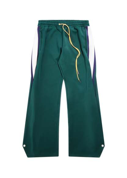 Striped Snap Pant - Hunter Green-Coordom