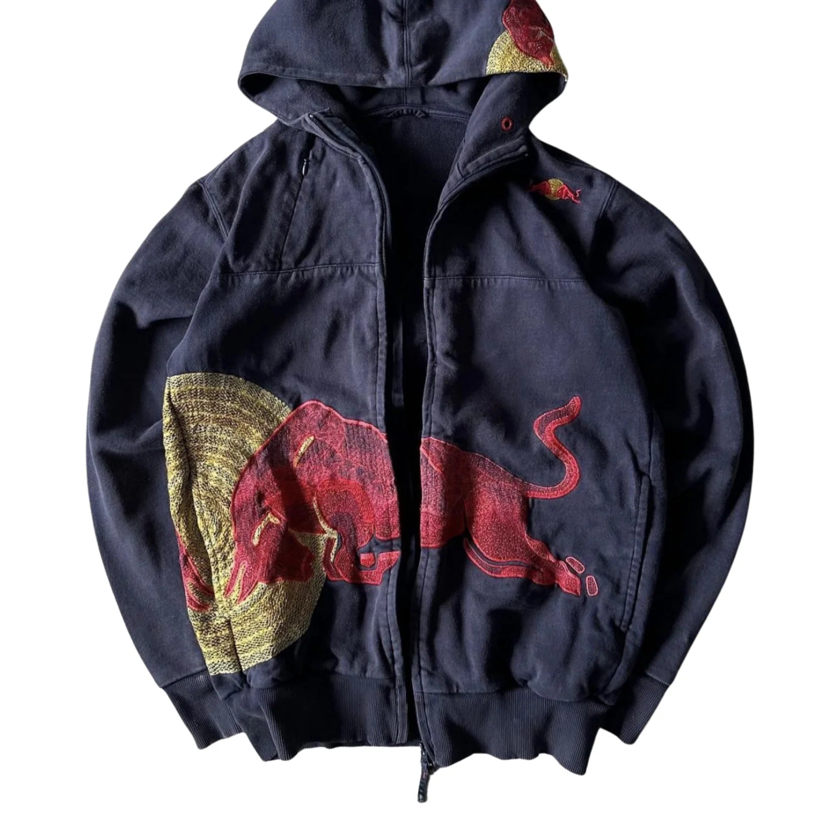 Red Bull Graphic Hoodie & Jeans Set | Y2K Streetwear Oversized Outfit for Men
