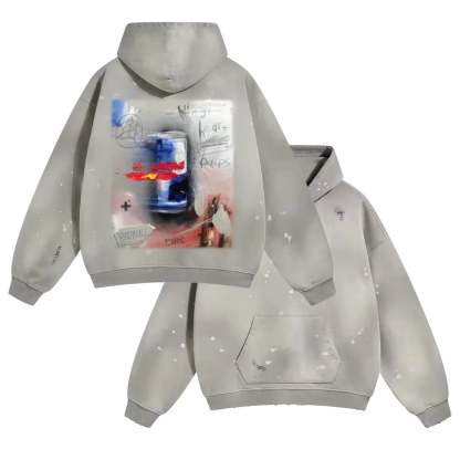 Red Bull RB Zip-Up Hoodie&Jeans | Oversized Racing Streetwear Sweatshirt&Jeans-Coordom