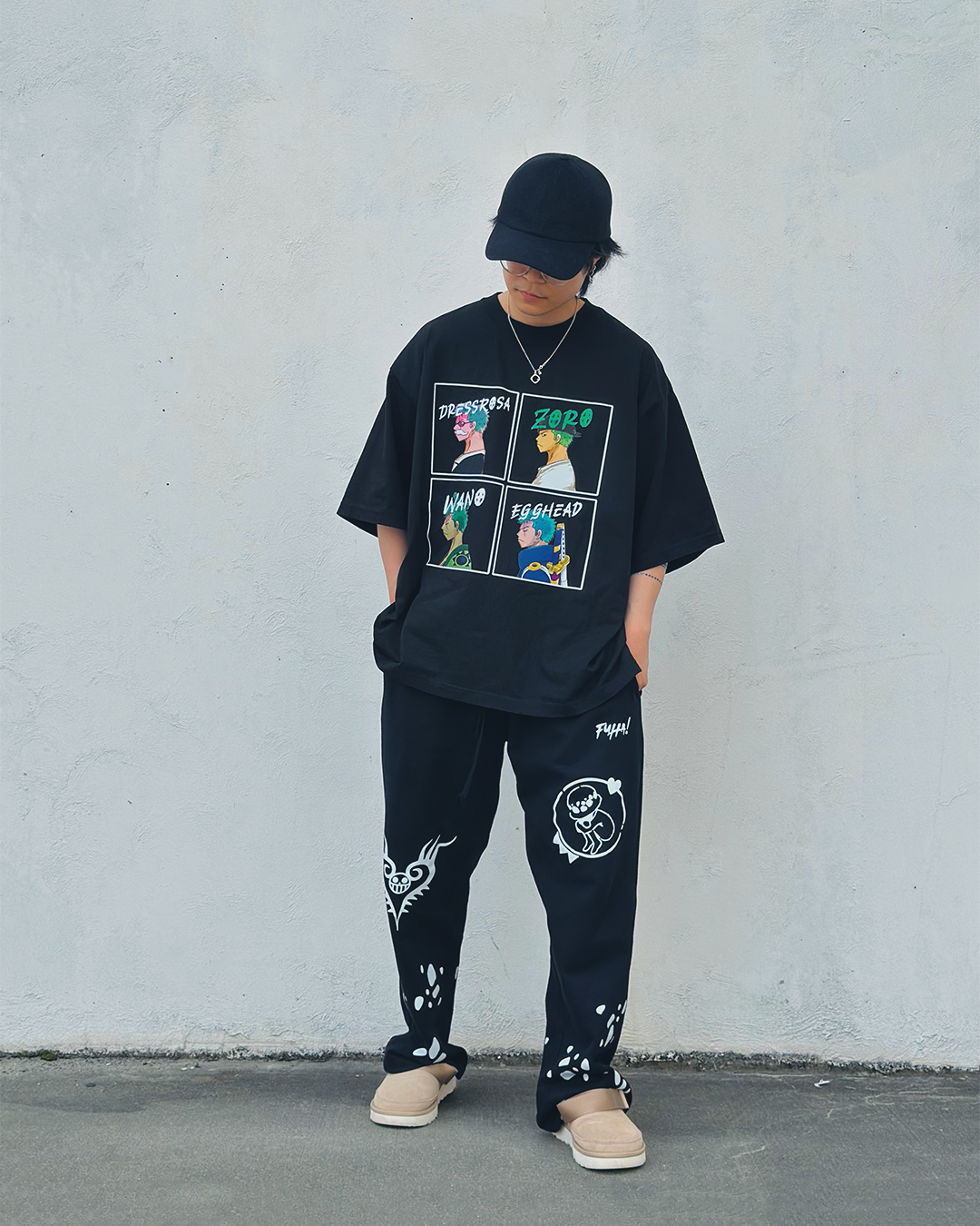 Zoro 4-Panel Black Oversized Tee-Coordom