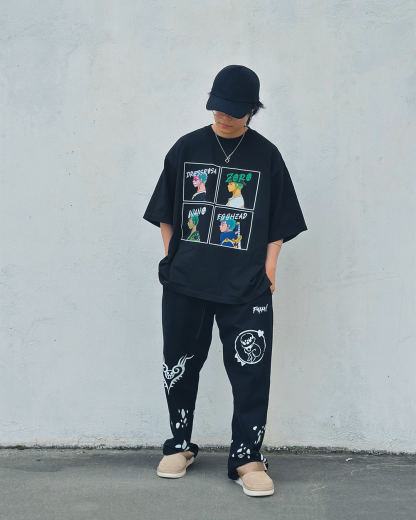 Zoro 4-Panel Black Oversized Tee-Coordom