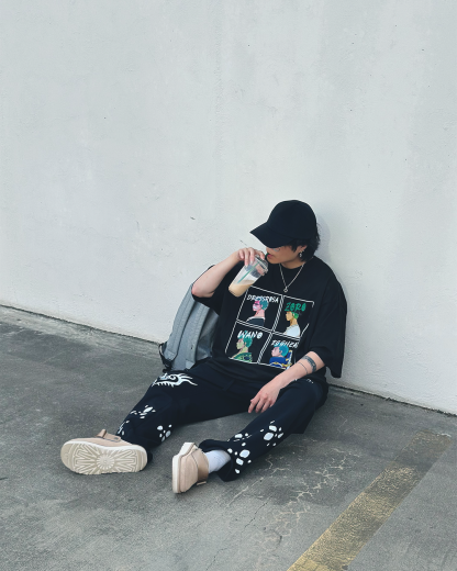 Zoro 4-Panel Black Oversized Tee-Coordom